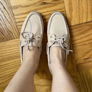 Light pink Sperry boat shoes